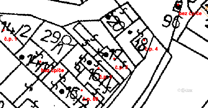 Končice 5, Žiželice na parcele st. 17 v KÚ Končice, Katastrální mapa
