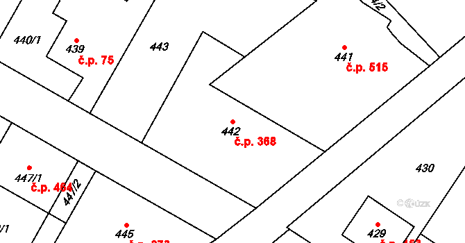 Hradec nad Moravicí 368 na parcele st. 442 v KÚ Hradec nad Moravicí, Katastrální mapa