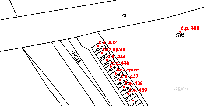 Podbořany 42495008 na parcele st. 1703/24 v KÚ Podbořany, Katastrální mapa