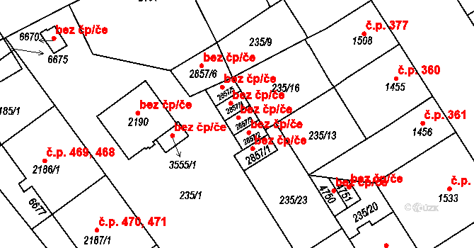 Klatovy 45174008 na parcele st. 2857/3 v KÚ Klatovy, Katastrální mapa