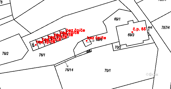 Meclov 45226008 na parcele st. 69/6 v KÚ Třebnice u Domažlic, Katastrální mapa