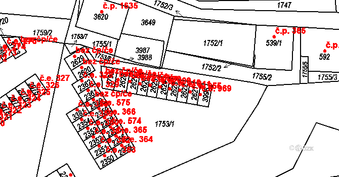 Hlinsko 910 na parcele st. 2623 v KÚ Hlinsko v Čechách, Katastrální mapa