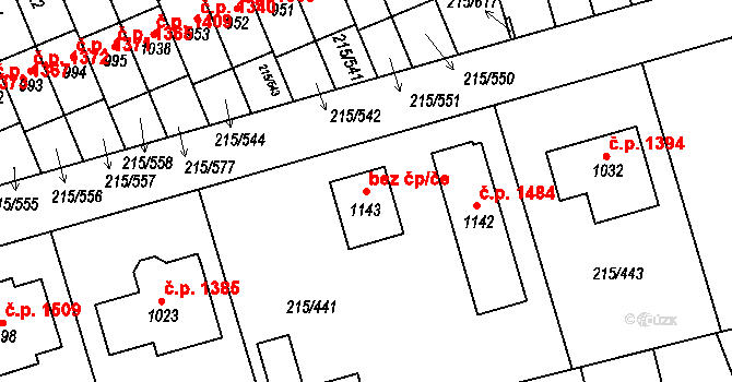 Rudná 87069008 na parcele st. 1143 v KÚ Hořelice, Katastrální mapa