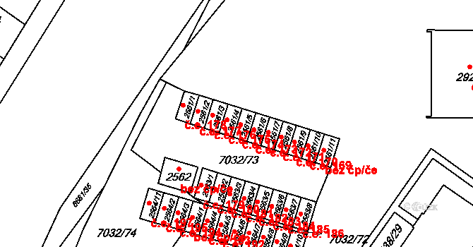 Žatec 174 na parcele st. 2561/5 v KÚ Žatec, Katastrální mapa