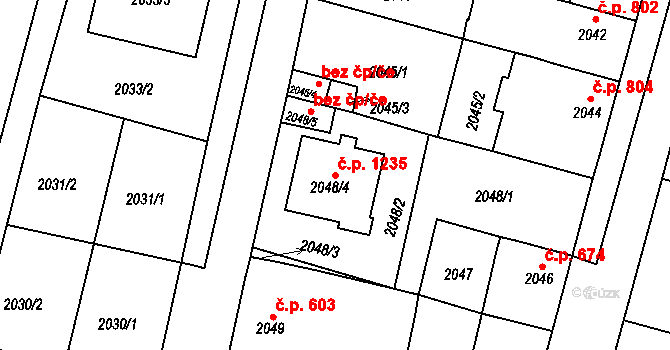 Kostelec nad Orlicí 1235 na parcele st. 2048/4 v KÚ Kostelec nad Orlicí, Katastrální mapa