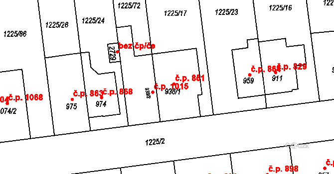 Lipník nad Bečvou I-Město 851, Lipník nad Bečvou na parcele st. 938/1 v KÚ Lipník nad Bečvou, Katastrální mapa