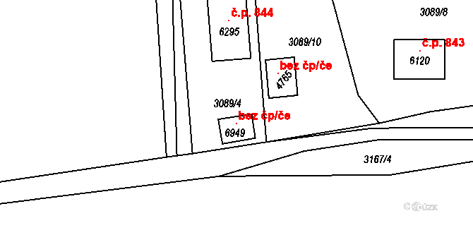 Klatovy 121397009 na parcele st. 6949 v KÚ Klatovy, Katastrální mapa