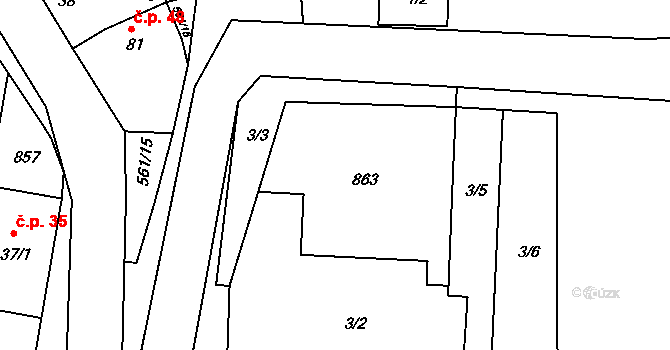 Sluštice 70 na parcele st. 109 v KÚ Sluštice, Katastrální mapa