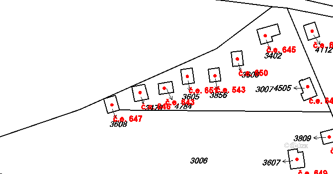 Česká Třebová 643 na parcele st. 4784 v KÚ Česká Třebová, Katastrální mapa