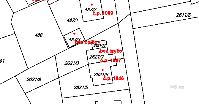 Šluknov 1047 na parcele st. 2621/7 v KÚ Šluknov, Katastrální mapa