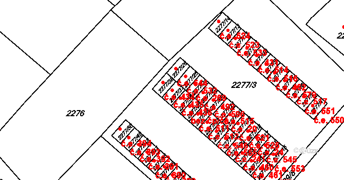 Rumburk 1 435, Rumburk na parcele st. 2277/37 v KÚ Rumburk, Katastrální mapa
