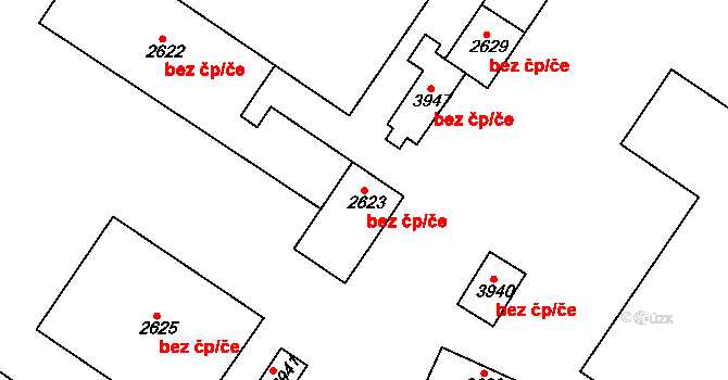 Česká Třebová 39403009 na parcele st. 2623 v KÚ Česká Třebová, Katastrální mapa