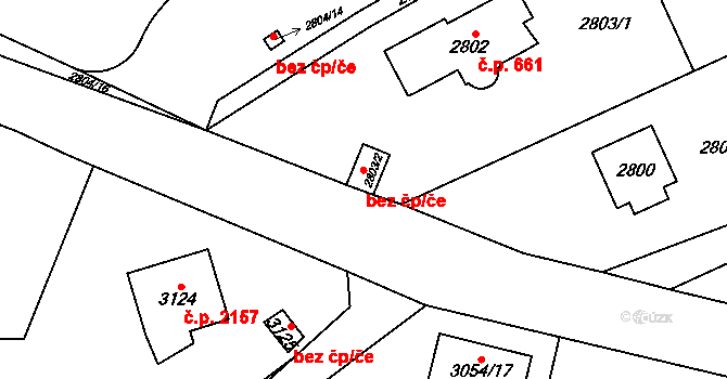 Černošice 39588009 na parcele st. 2803/2 v KÚ Černošice, Katastrální mapa