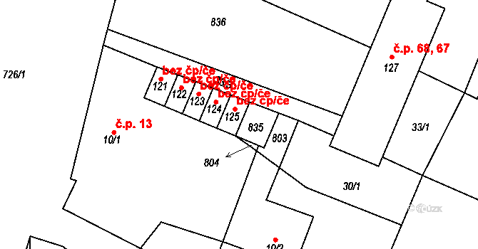 Budčeves 42069009 na parcele st. 125 v KÚ Budčeves, Katastrální mapa