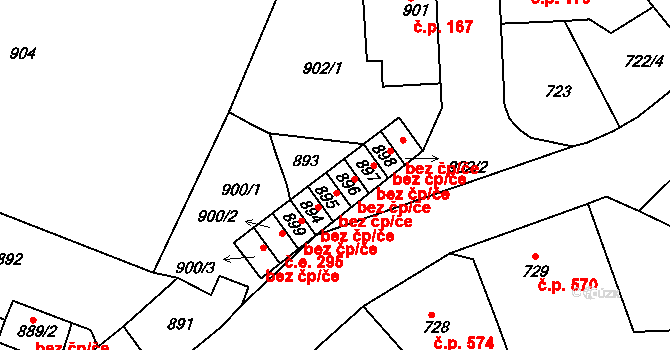 Tachov 44077009 na parcele st. 896 v KÚ Tachov, Katastrální mapa