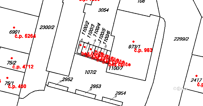 Jablonec nad Nisou 44216009 na parcele st. 1100/6 v KÚ Jablonec nad Nisou, Katastrální mapa