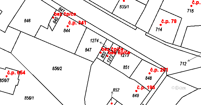 Hřebeč 44378009 na parcele st. 850 v KÚ Hřebeč, Katastrální mapa