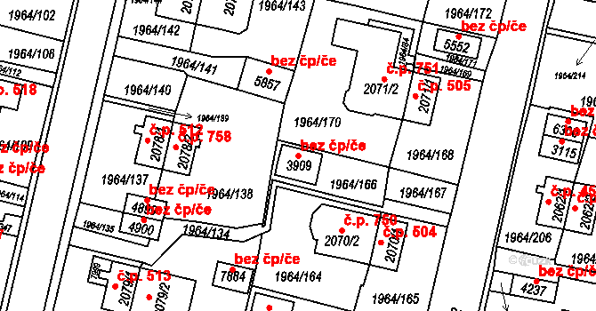 Třebíč 47028009 na parcele st. 3909 v KÚ Třebíč, Katastrální mapa