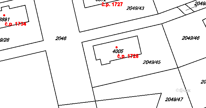 Humpolec 1728 na parcele st. 4005 v KÚ Humpolec, Katastrální mapa