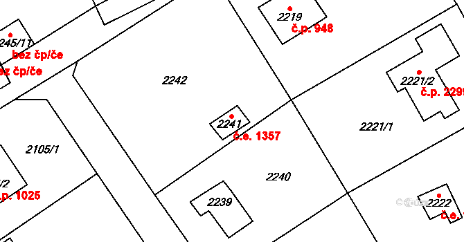 Černošice 1357 na parcele st. 2241 v KÚ Černošice, Katastrální mapa