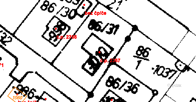 Podlusky 2367, Roudnice nad Labem na parcele st. 1010 v KÚ Podlusky, Katastrální mapa