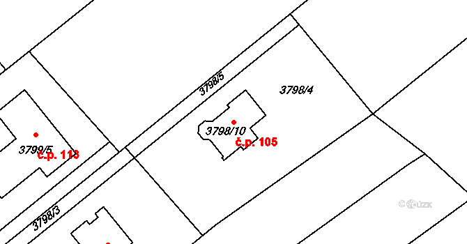 Josefovice 105, Klimkovice na parcele st. 3798/10 v KÚ Klimkovice, Katastrální mapa