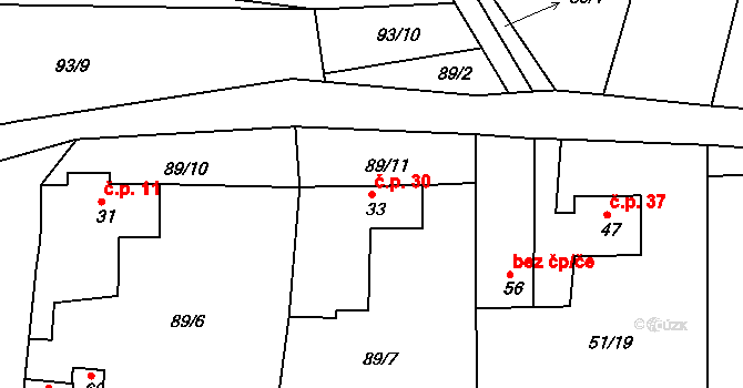 Radostovice 30, Světlá nad Sázavou na parcele st. 33 v KÚ Radostovice u Lipničky, Katastrální mapa