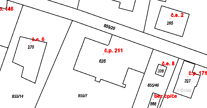 Pecerady 211, Týnec nad Sázavou na parcele st. 636 v KÚ Pecerady, Katastrální mapa