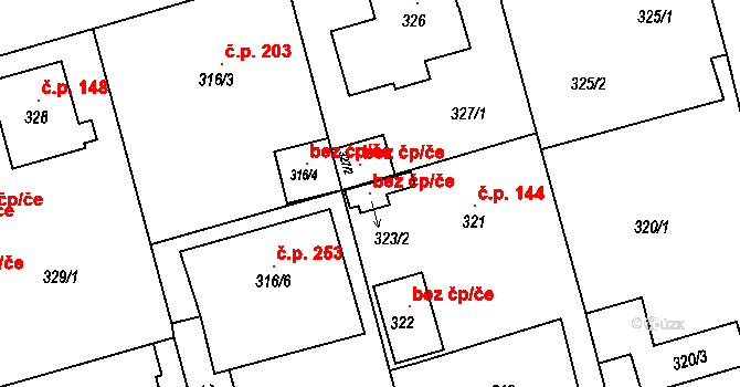 Liberec 119051010 na parcele st. 323/2 v KÚ Janův Důl u Liberce, Katastrální mapa