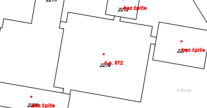 Mimoň I 572, Mimoň na parcele st. 2270 v KÚ Mimoň, Katastrální mapa