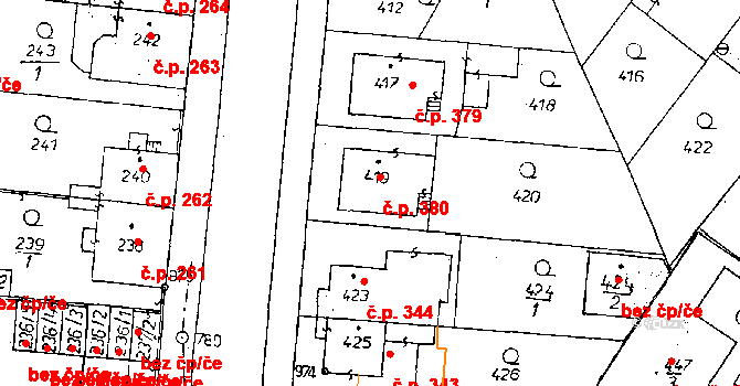 Poděbrady II 380, Poděbrady na parcele st. 419 v KÚ Poděbrady, Katastrální mapa