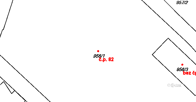 Liberec V-Kristiánov 82, Liberec na parcele st. 956/1 v KÚ Liberec, Katastrální mapa