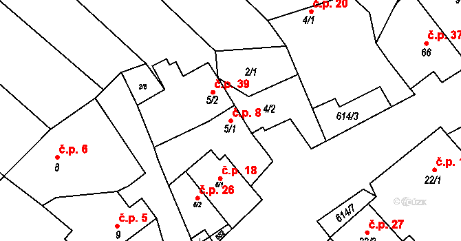 Litostrov 8 na parcele st. 5/1 v KÚ Litostrov, Katastrální mapa