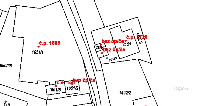 Tišnov 39851010 na parcele st. 2152/2 v KÚ Tišnov, Katastrální mapa