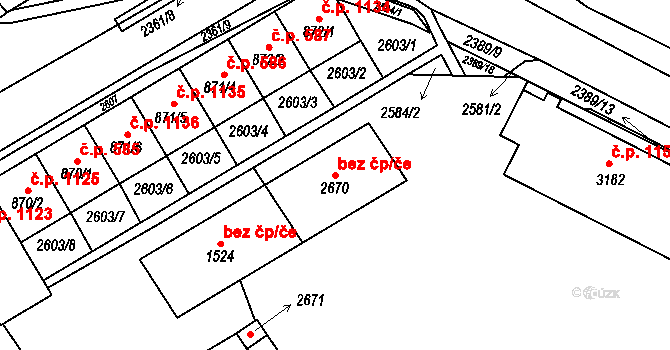 Litomyšl 40127010 na parcele st. 2670 v KÚ Litomyšl, Katastrální mapa