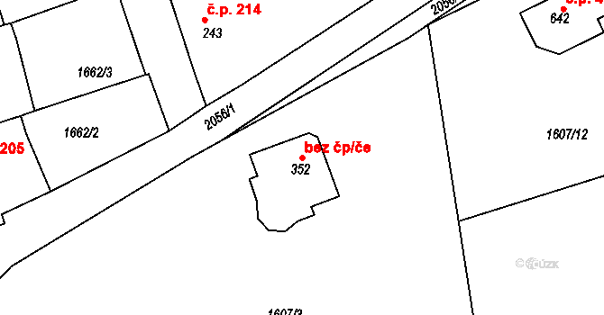 Merklín 43327010 na parcele st. 352 v KÚ Merklín u Přeštic, Katastrální mapa