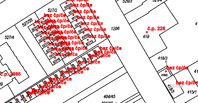 Ostrava 43877010 na parcele st. 404/4 v KÚ Vítkovice, Katastrální mapa