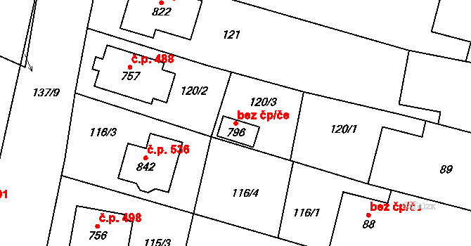 Řevničov 44438010 na parcele st. 796 v KÚ Řevničov, Katastrální mapa