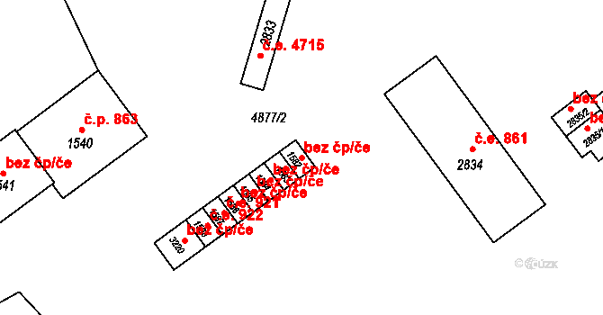 Polička 46417010 na parcele st. 1582 v KÚ Polička, Katastrální mapa