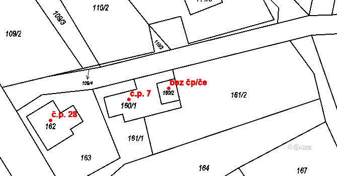 Josefov 50270010 na parcele st. 160/2 v KÚ Luh nad Svatavou, Katastrální mapa