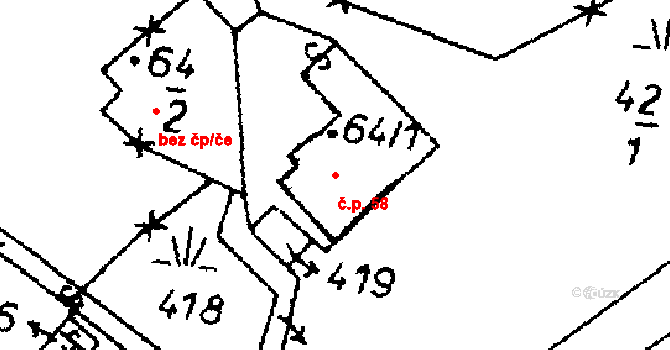 Heřmanice 58, Králíky na parcele st. 64/1 v KÚ Heřmanice u Králík, Katastrální mapa