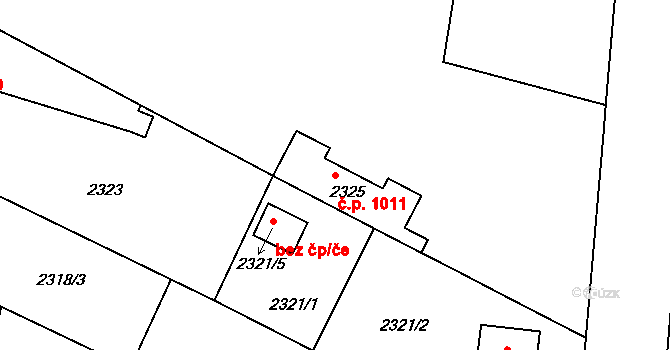 Český Těšín 1011 na parcele st. 2325 v KÚ Český Těšín, Katastrální mapa
