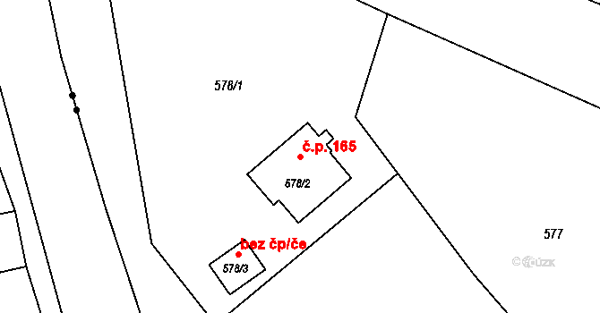 Stachovice 165, Fulnek na parcele st. 578/2 v KÚ Stachovice, Katastrální mapa