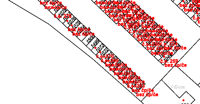 Pacov 269 na parcele st. 1072 v KÚ Pacov, Katastrální mapa