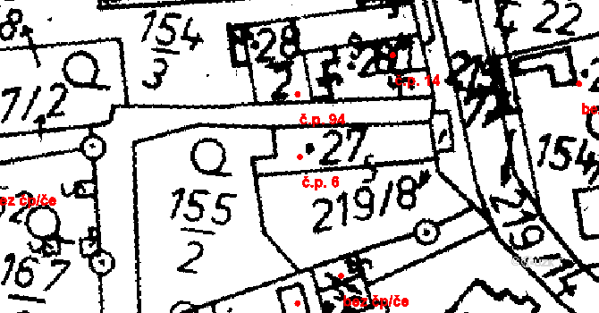 Zvíkovské Podhradí 6 na parcele st. 27 v KÚ Zvíkovské Podhradí, Katastrální mapa
