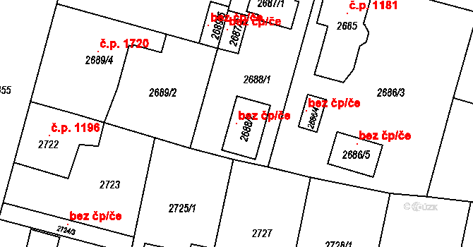 Praha 105685011 na parcele st. 2688/2 v KÚ Horní Počernice, Katastrální mapa
