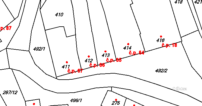 Přerov V-Dluhonice 65, Přerov na parcele st. 413 v KÚ Dluhonice, Katastrální mapa
