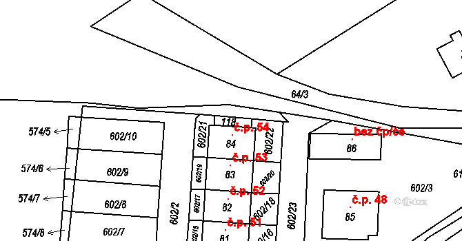 Pelhřimov 120137011 na parcele st. 118 v KÚ Strměchy, Katastrální mapa