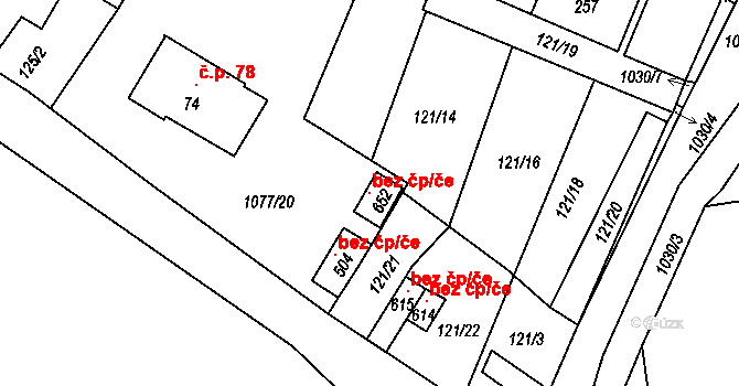 Čimelice 122035011 na parcele st. 652 v KÚ Čimelice, Katastrální mapa