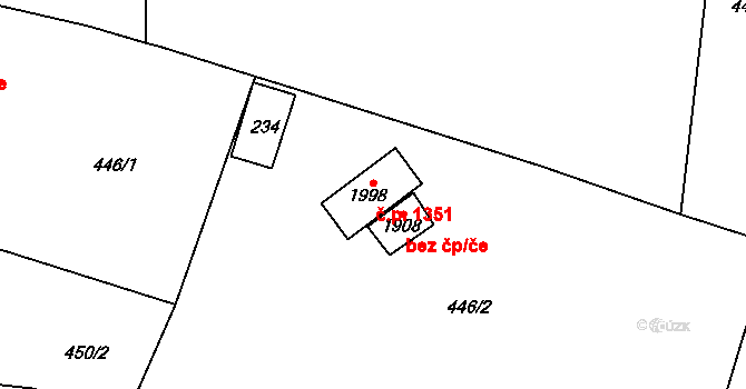 Český Brod 1351 na parcele st. 1998 v KÚ Český Brod, Katastrální mapa